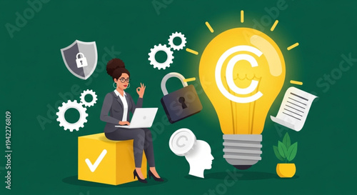 World Intellectual Property Day Safeguarding Creativity A Professional Protecting Intellectual Property, Copyrights, and Business Innovations in the Digital Age