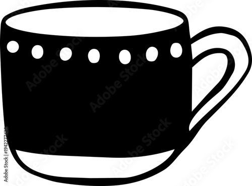 Minimalist Coffee Mug Vector Icon. Tea Cup Illustration for Cafe Menu, Beverage Branding, Drinkware Design & Web Graphics