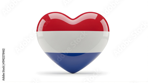 Free Download Heart Shaped Netherlands Flag Glossy 3D Love Symbol Isolated on White Background - GFXLoad