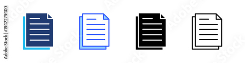 Paper Multi Style Icon Set Vector 