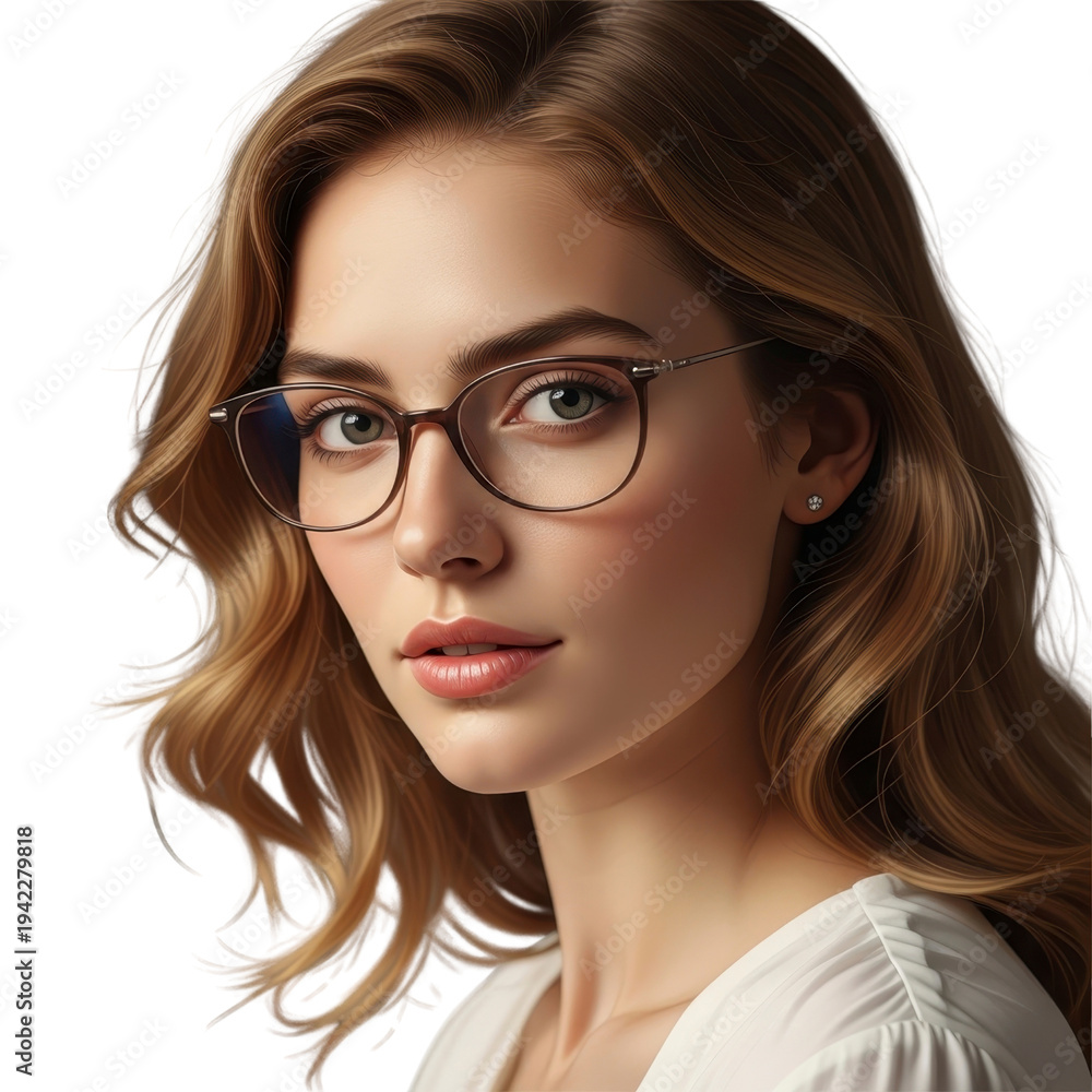 Fototapeta premium Woman wearing glasses with flowing hair