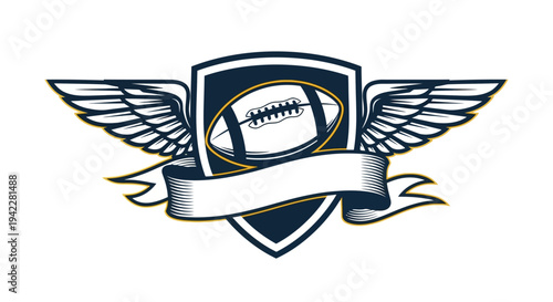 American football sports logo emblem.