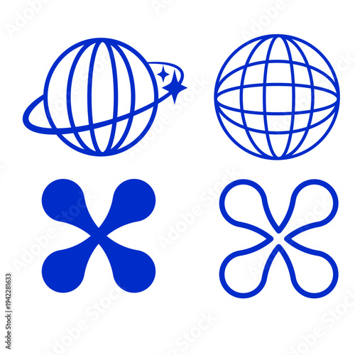 サイバー風あしらいイラスト素材
