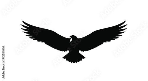 A majestic eagle in flight, a powerful silhouette soaring through the sky