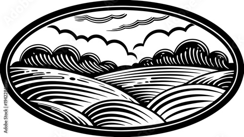 Flowing organic curved lines creating a calm abstract composition. Minimal modern wall art perfect for peaceful interiors, offices, and contemporary decor.