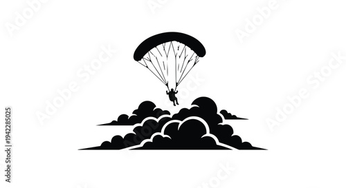 Freefalling Parachutist Gliding Through Clouds in a Thrilling Skydiving Moment