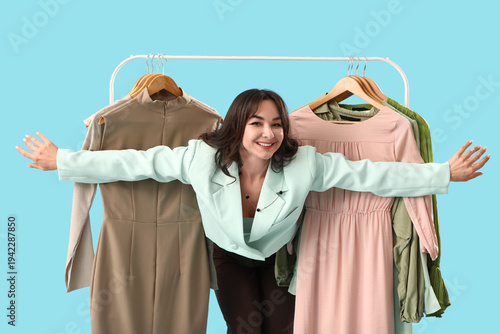 Beautiful woman with clothe...