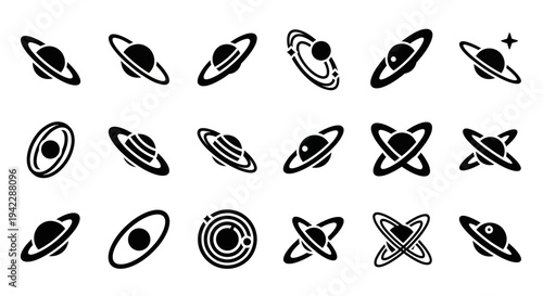 A collection of simple, hand-drawn illustrations of various planets and celestial bodies in our universe.