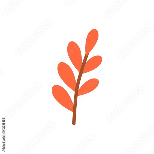 Cute Leafy Stem Clipart for Botanical Theme Design