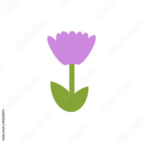 Simple Tulip Flower Graphic for Botanical Decoration