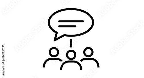 Group of People Talking Icon Vector Illustration, Communication and Discussion Symbol, Social Interaction Concept Graphic