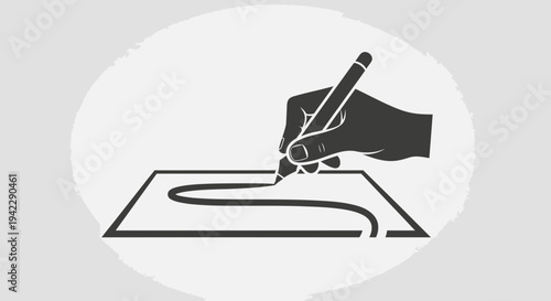 Hand Drawing Line on Paper Vector Illustration Graphic Design Template for Creative Projects and Business Concepts