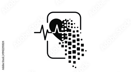 Digital Health Heartbeat Pulse Graphic Representation Concept