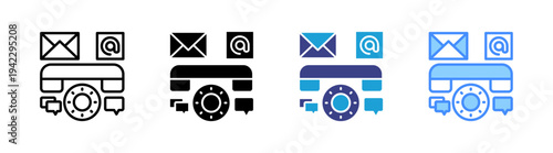 Contact icon set multiple style collection