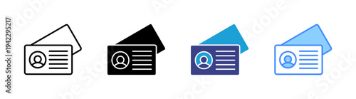 Business Card icon set multiple style collection