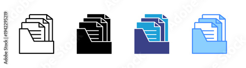 Document icon set multiple style collection