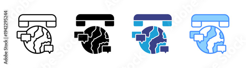 Communications icon set multiple style collection