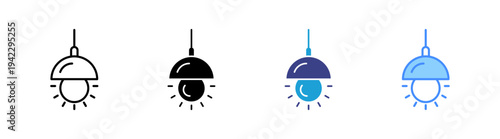 Lamp icon set multiple style collection