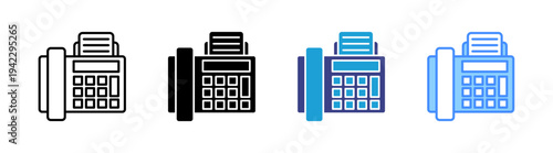 Fax icon set multiple style collection