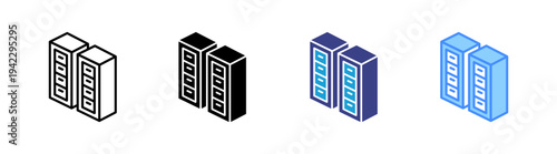 Cabinet icon set multiple style collection