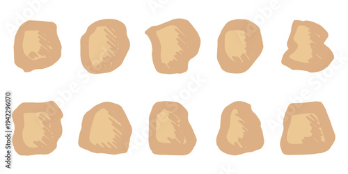 Hand drawn rocks and stones Rock fragments, boulders, building material Coastal pebbles, gravel, minerals, cobblestones, geological formations For game environment, landscape illustration, design