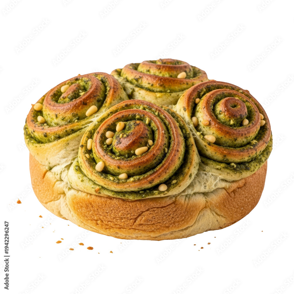 Fototapeta premium Pesto Swirl Bread with Pine Nuts