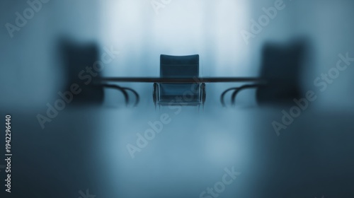 truce. An empty chair at the center of a negotiation table in a formal setting. pitch deck slides, case study pages, designed for corporate presentation decks and stakeholder reports.
