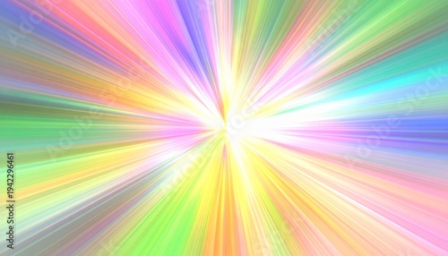 Vibrant Rainbow Light Burst Explosion Background.