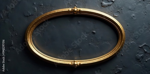 Ornate oval frame with a textured, dark background, offering a rich contrast for visual display
