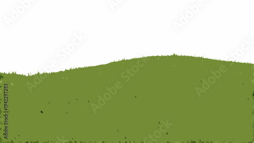 Simple illustration of a grassy hill against a white background