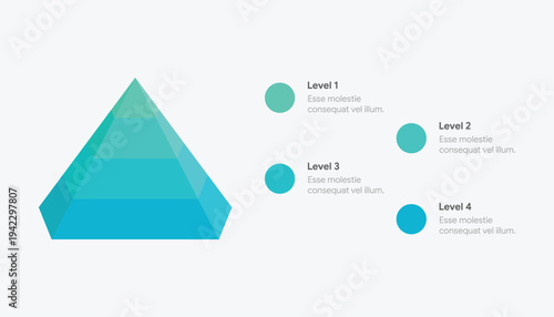 Four Level 3D Pyramid Infographic Design