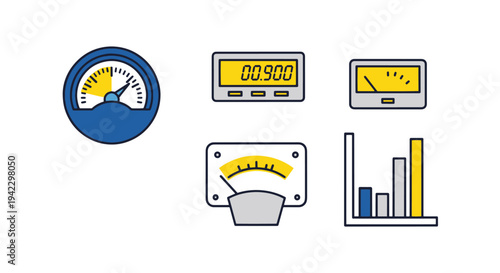 Voltage Meter Line modern abstract creative illustration