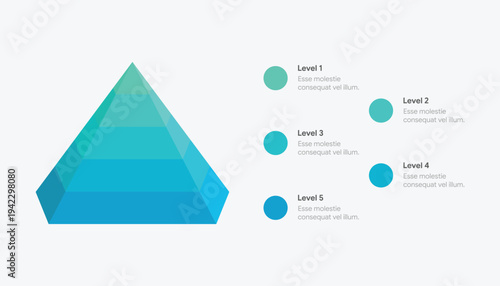 Five Level 3D Pyramid Infographic Design