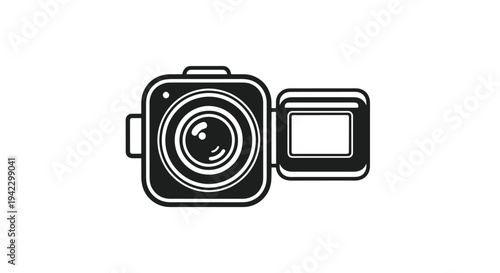 Video Camera Line soft minimal tone illustration