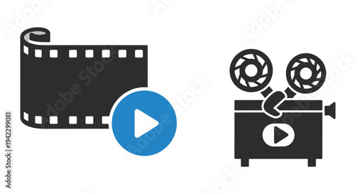 Video Editing Line minimal graphic color vector