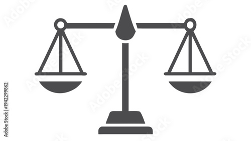 A simple illustration of scales of justice in a grayscale tone