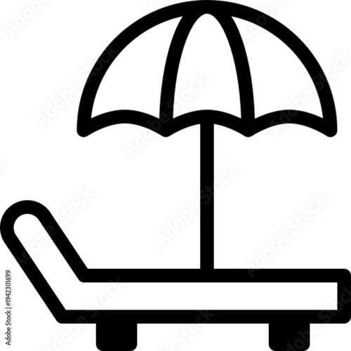 Sunbed Beach Lounger Icon