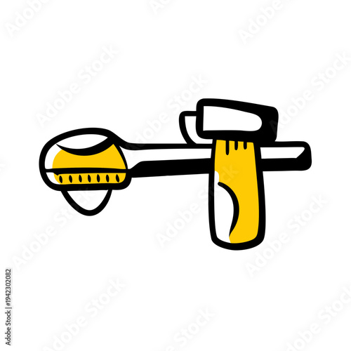 Minimal Micrometer Silhouette Vector Illustration, Precision Measuring Tool Minimal Line Art Micrometer, Engineering Measurement Micrometer Silhouette Icon, Industrial Micrometer Tool Minimal Black