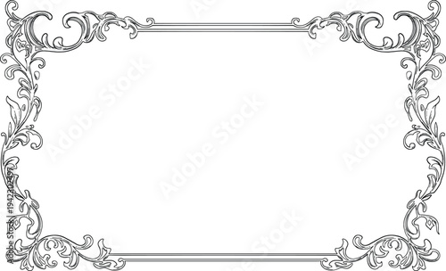 Baroque Decorative Border and Frame Vintage Ornament Illustration