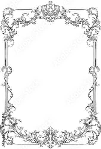 Baroque Decorative Border and Frame Vintage Ornament Illustration