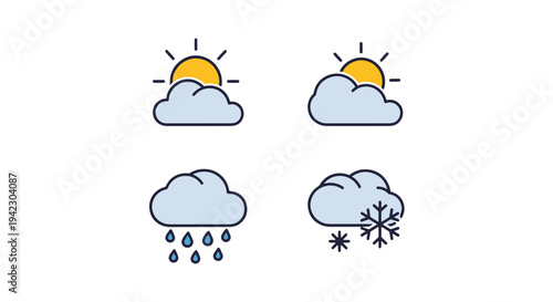 Weather forecast Line art creative abstract minimal vector