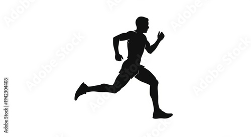 Man running in dynamic motion with focused expression
