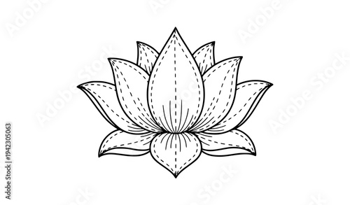 Nakshi Kantha lotus flower embroidery vector illustration