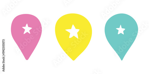 Set of hand drawn map pin Map marker pointer sign GPS and mapping tools Location pin symbol Pinpoint clipart in doodle style Single element for web, design