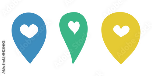 Set of hand drawn map pin Map marker pointer sign GPS and mapping tools Location pin symbol Pinpoint clipart in doodle style Single element for web, design