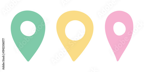 Set of hand drawn map pin Map marker pointer sign GPS and mapping tools Location pin symbol Pinpoint clipart in doodle style Single element for web, design