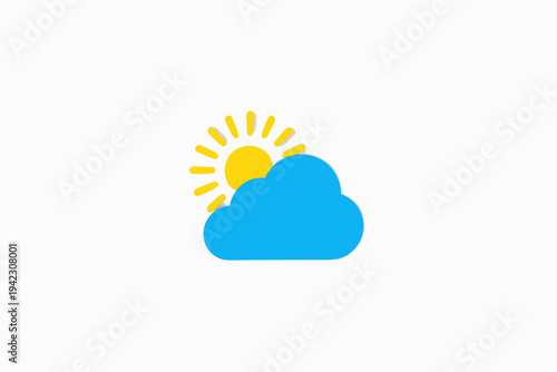 Simple weather icon depicting a bright sun partially obscured by a cloud