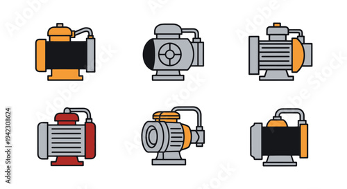 Water pump Line art vector modern smooth tone