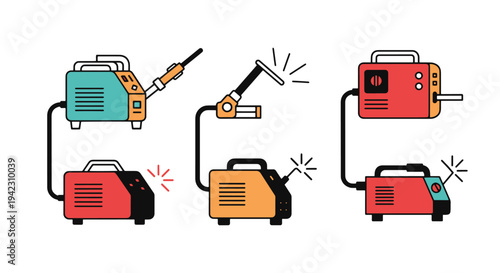 Welding Machine Line abstract smooth modern illustration