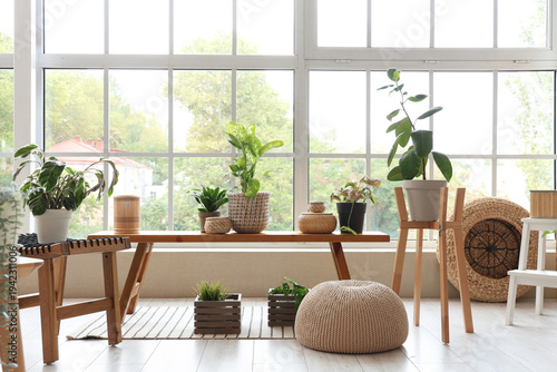 Interior of light room with...